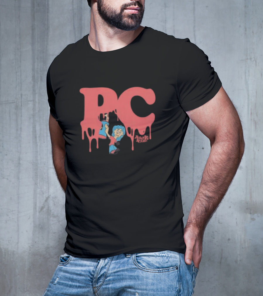 PC Auntys Haus Dripping Graffiti Cartoon Character T-Shirt