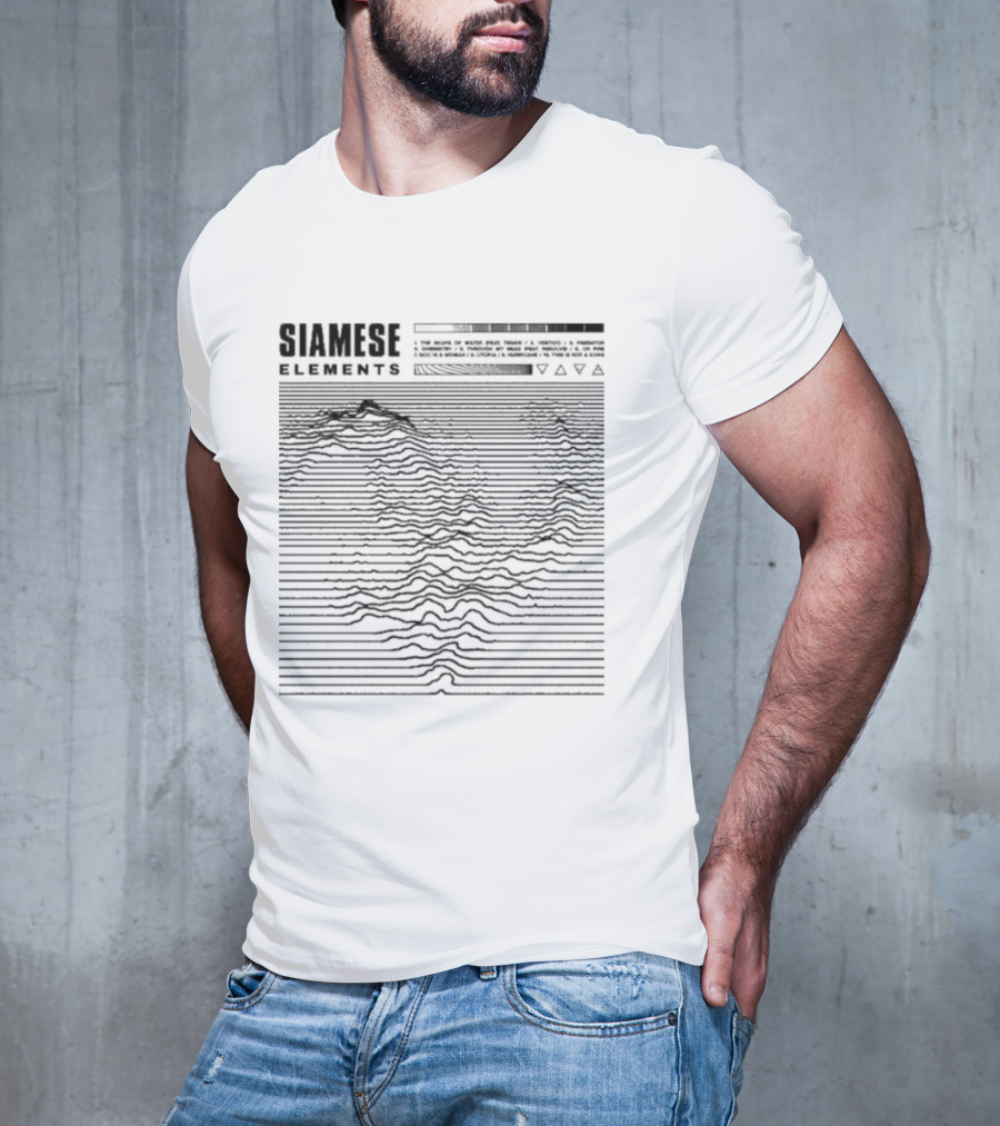 Siamese Elements Topographical Lines And Geometric T-Shirt