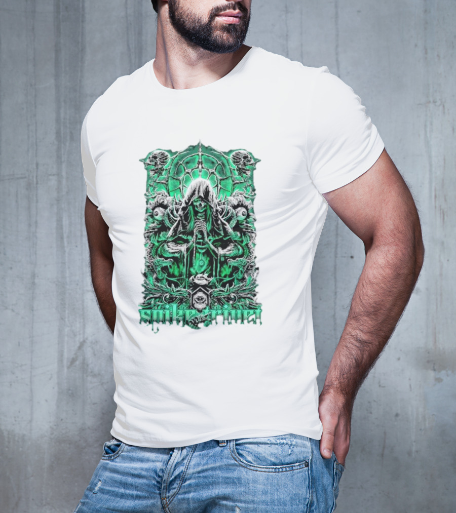 Soul Taker Spike Trivet Green Hooded Figure With Ornate Gothic T-Shirt