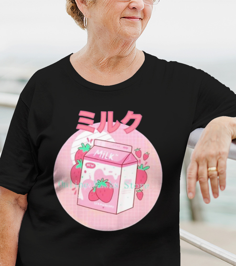 Strawberry Pink Milk Carton 90s ミルク Online Store T-Shirt