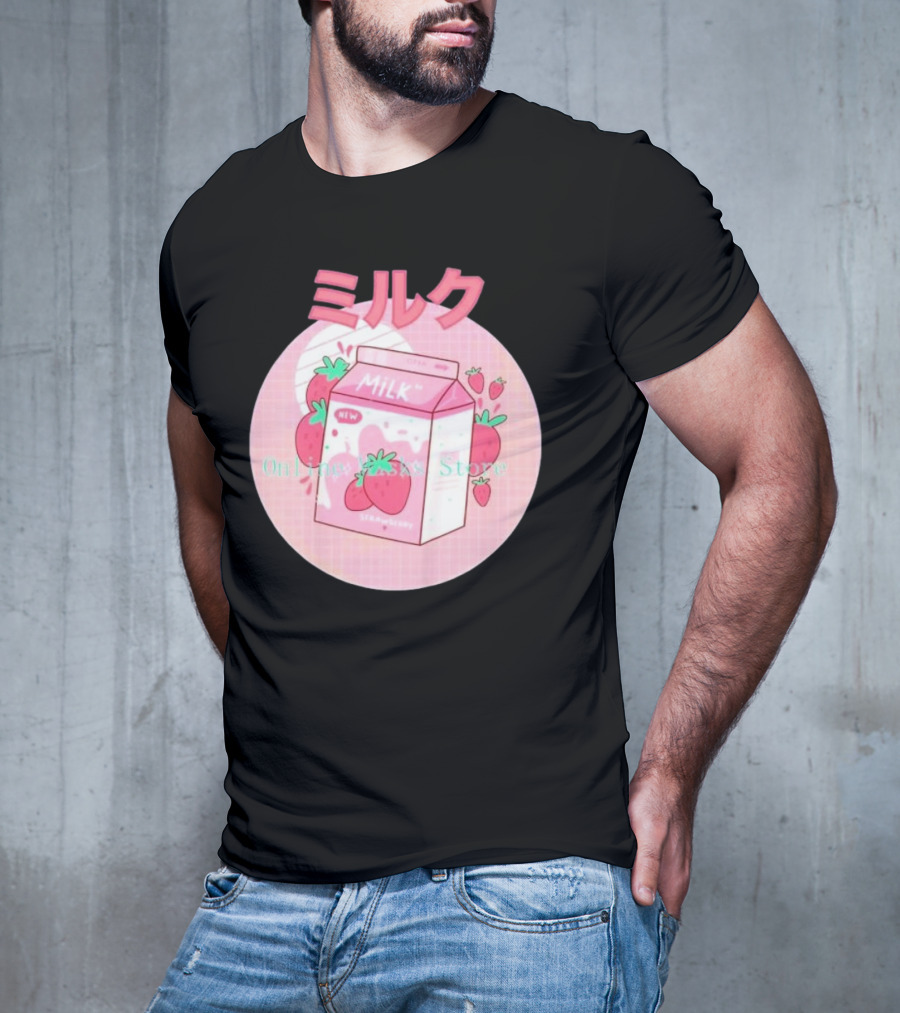 Strawberry Pink Milk Carton 90s ミルク Online Store T-Shirt