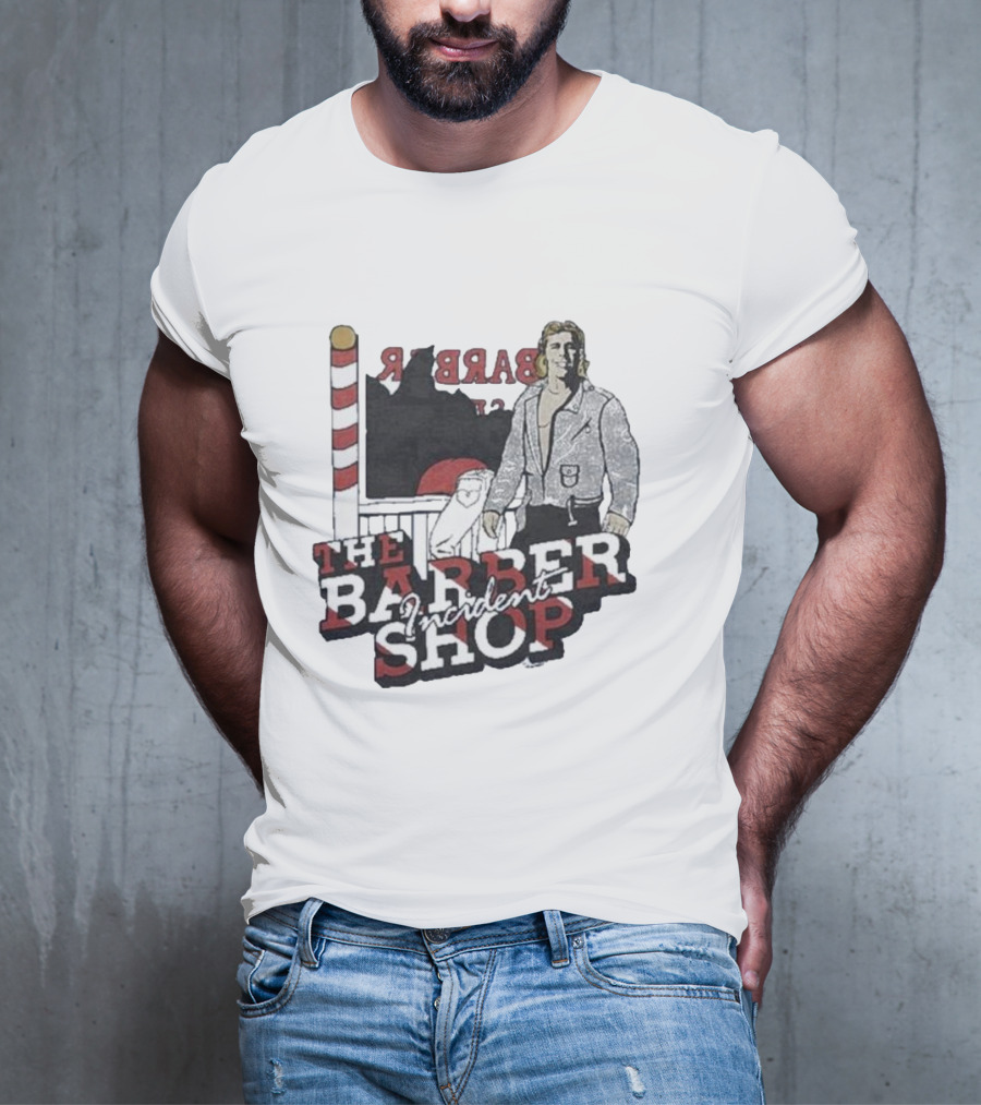 The Barber Shop Incident With Barber Pole Icon And Figure T-Shirt