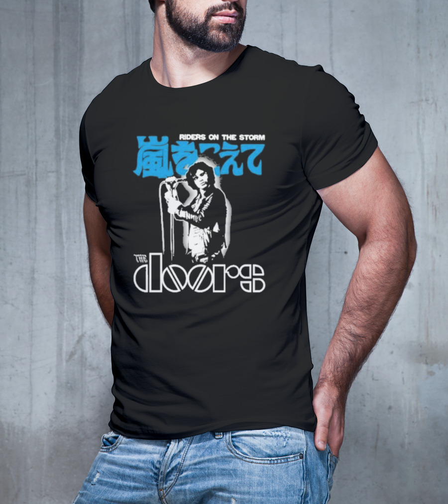 The Doors Riders On The Storm Japanese Text With Iconic Band Member T-Shirt
