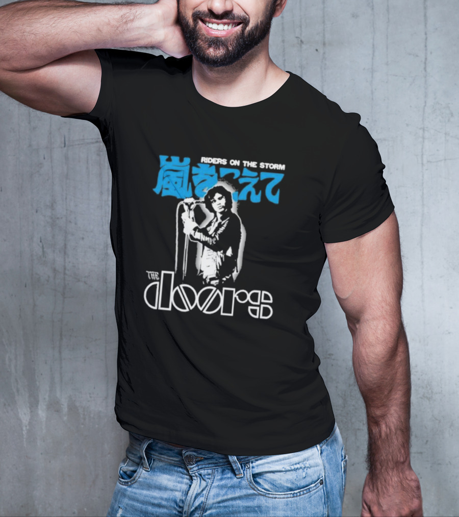 The Doors Riders On The Storm Japanese Text With Iconic Band Member T-Shirt