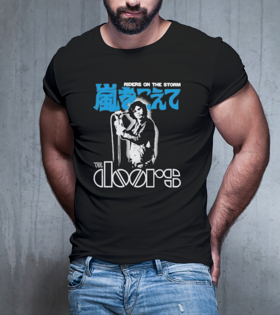 The Doors Riders On The Storm Japanese Text With Iconic Band Member T-Shirt