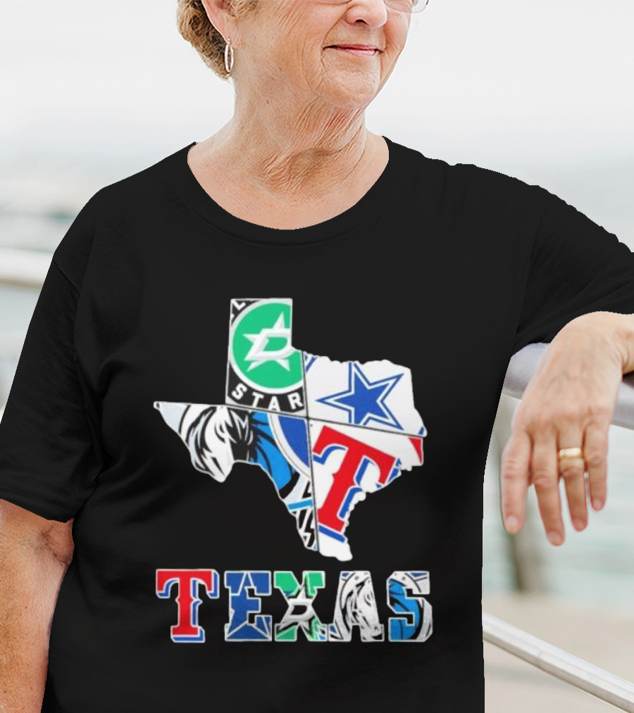 Texas Dallas Cowboys Stars Rangers Mavericks Sports Team T-Shirt
