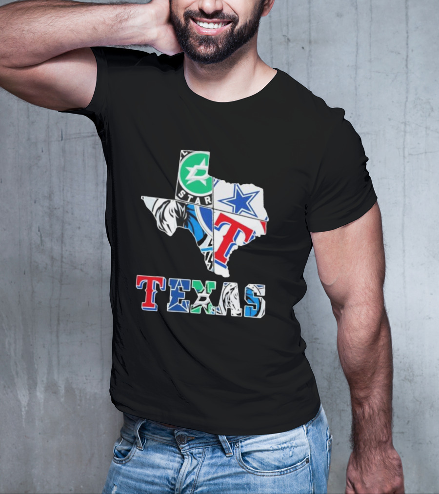 Texas Dallas Cowboys Stars Rangers Mavericks Sports Team T-Shirt