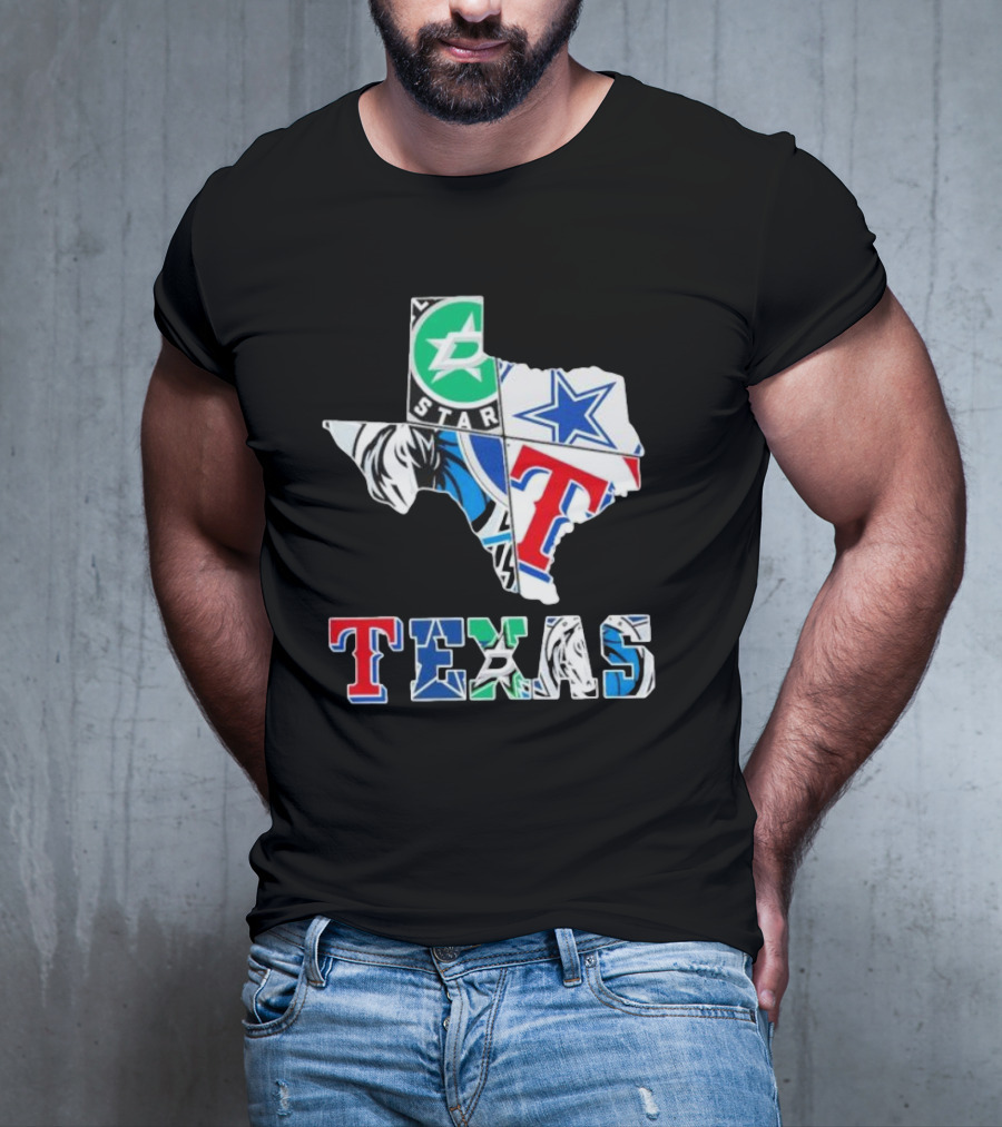 Texas Dallas Cowboys Stars Rangers Mavericks Sports Team T-Shirt