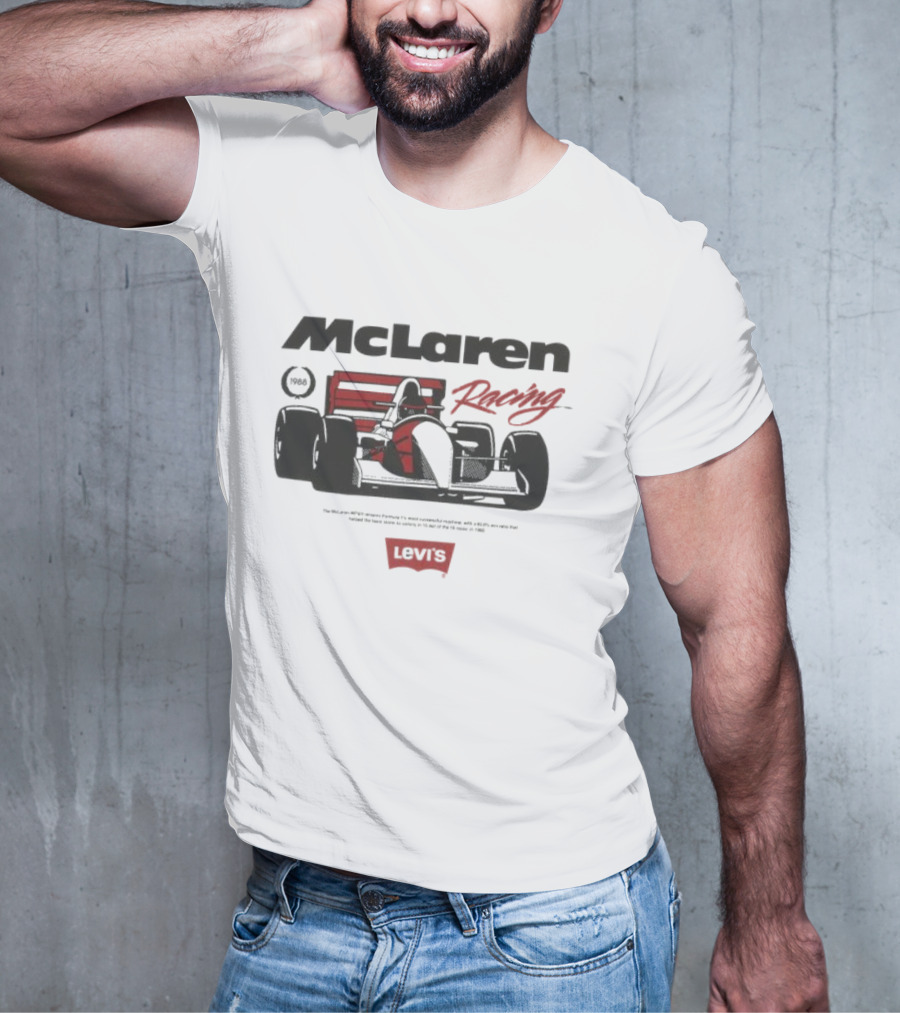 Mclaren Racing Levi's 1988 The Mclaren Mp4 4 Formula 1's Most Successful Machine T-Shirt