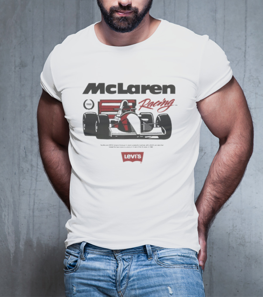 Mclaren Racing Levi's 1988 The Mclaren Mp4 4 Formula 1's Most Successful Machine T-Shirt