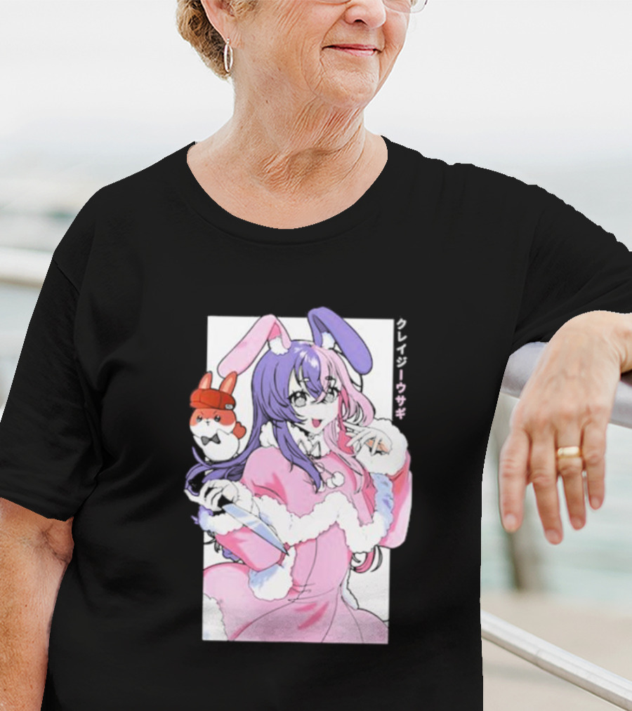 Punkalopi Gamer Supps クレイジーウサギ Bunny Anime Character T-Shirt