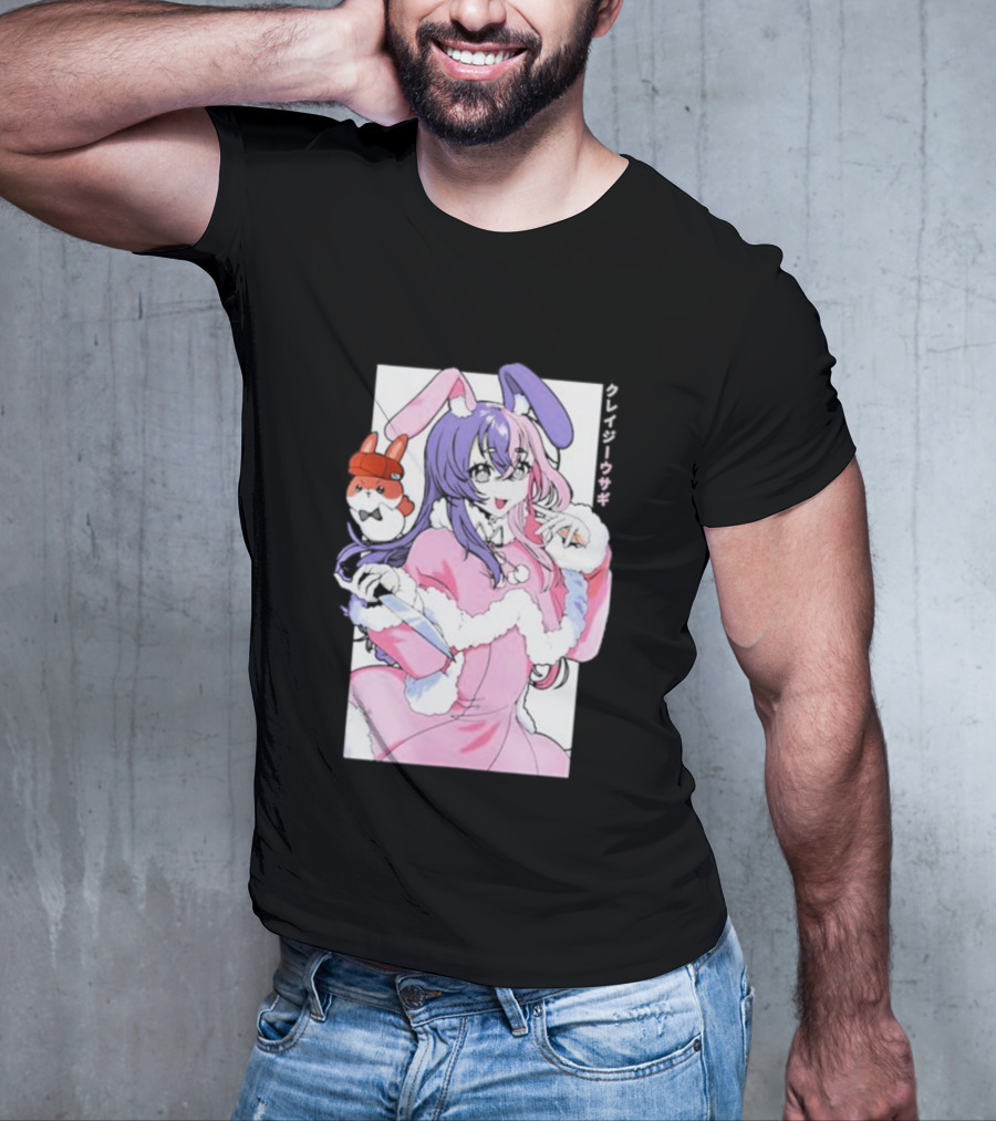 Punkalopi Gamer Supps クレイジーウサギ Bunny Anime Character T-Shirt