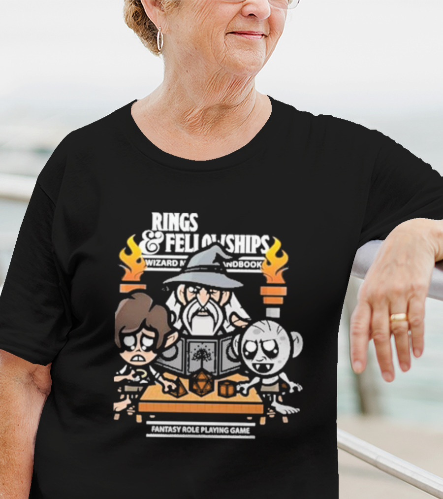 Rings And Fellowships Wizard Magic Handbook Fantasy Role Playing Game T-Shirt