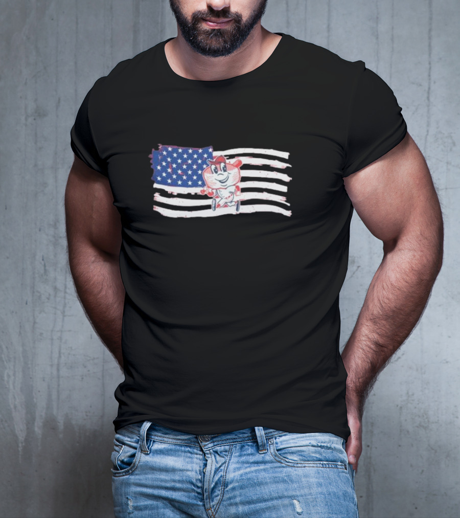 Riverwalk Stadium Max Fireworks Show Patriotic Mascot Flag Display T-Shirt