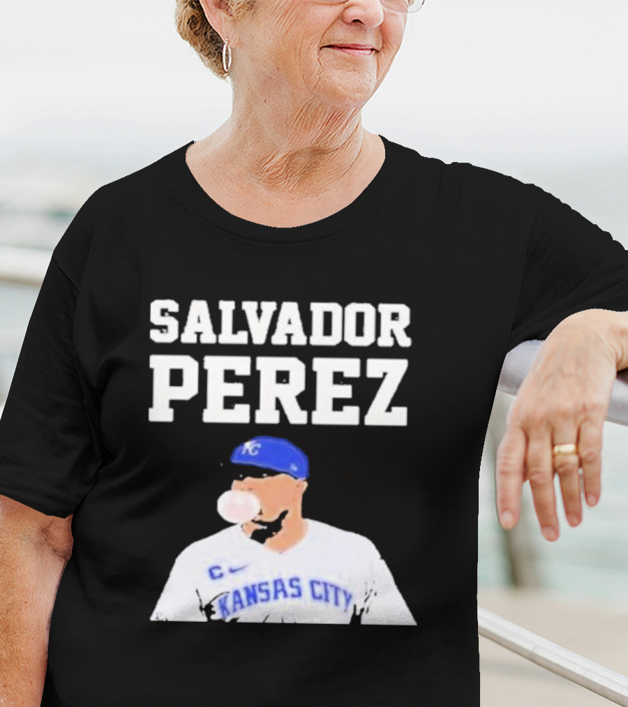 SALVADOR PEREZ KANSAS CITY BUBBLE GUM KING KC BASEBALL T-Shirt