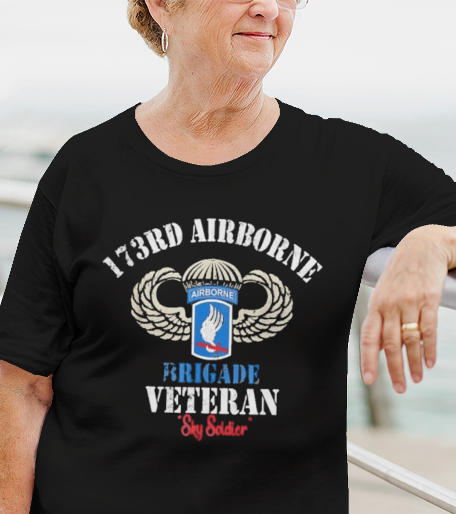 173rd Airborne Brigade Veteran Sky Soldier Wing Insignia T-Shirt