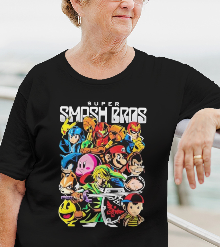Super Smash Bros Iconic Video Game Characters Draculabyte Wario64 T-Shirt