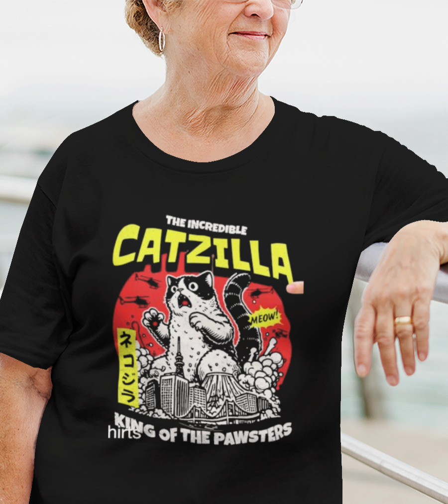 The Incredible Catzilla Meow King Of The Pawsters T-Shirt