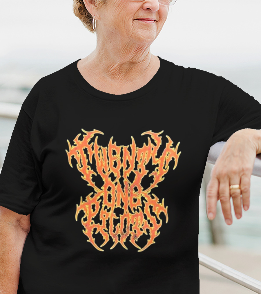 Twenty One Pilots Flame Logo Fiery Text T-Shirt