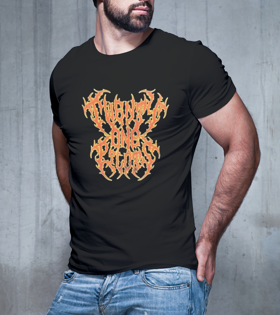Twenty One Pilots Flame Logo Fiery Text T-Shirt