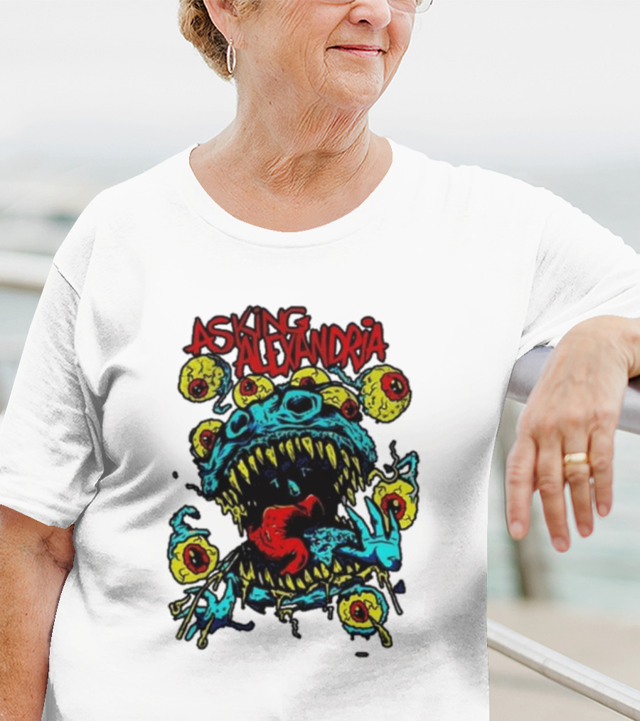Asking Alexandria Eyeball Monster With Multiple Eyes And Fanged Mouth T-Shirt