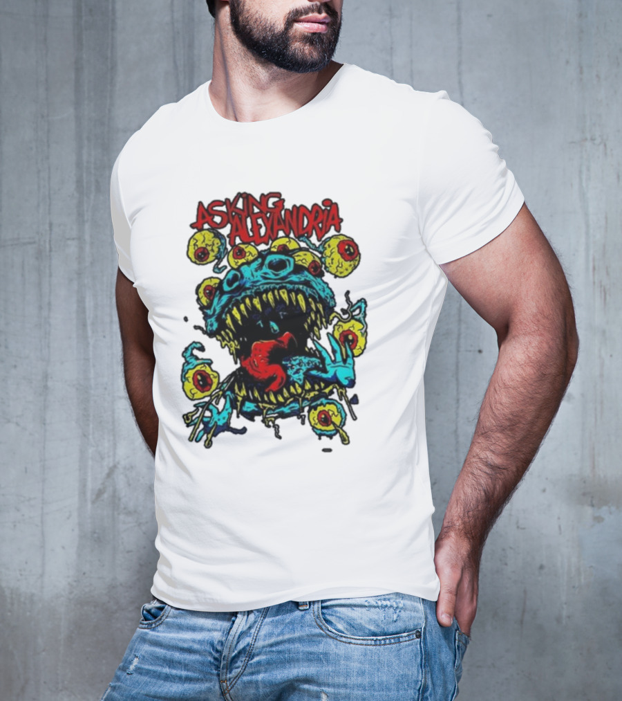 Asking Alexandria Eyeball Monster With Multiple Eyes And Fanged Mouth T-Shirt
