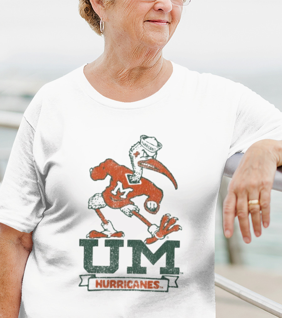 Blue 84 University Of Miami UM Hurricanes White T-Shirt