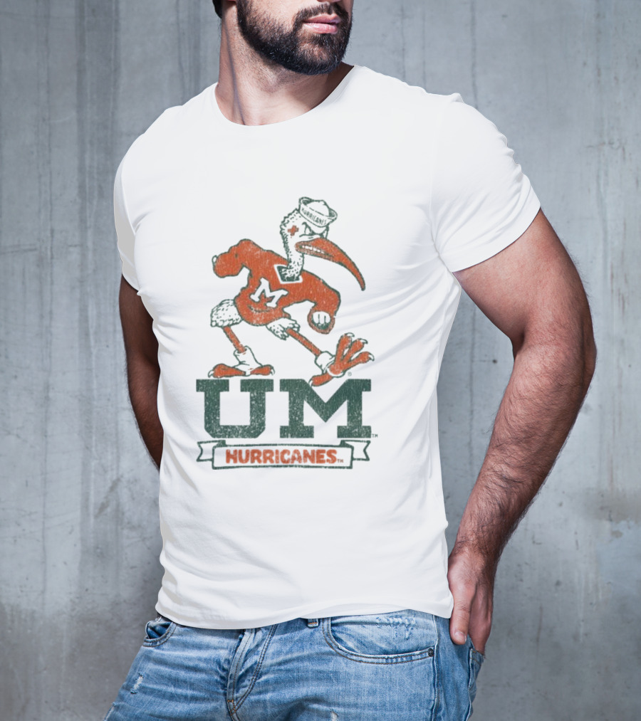 Blue 84 University Of Miami UM Hurricanes White T-Shirt