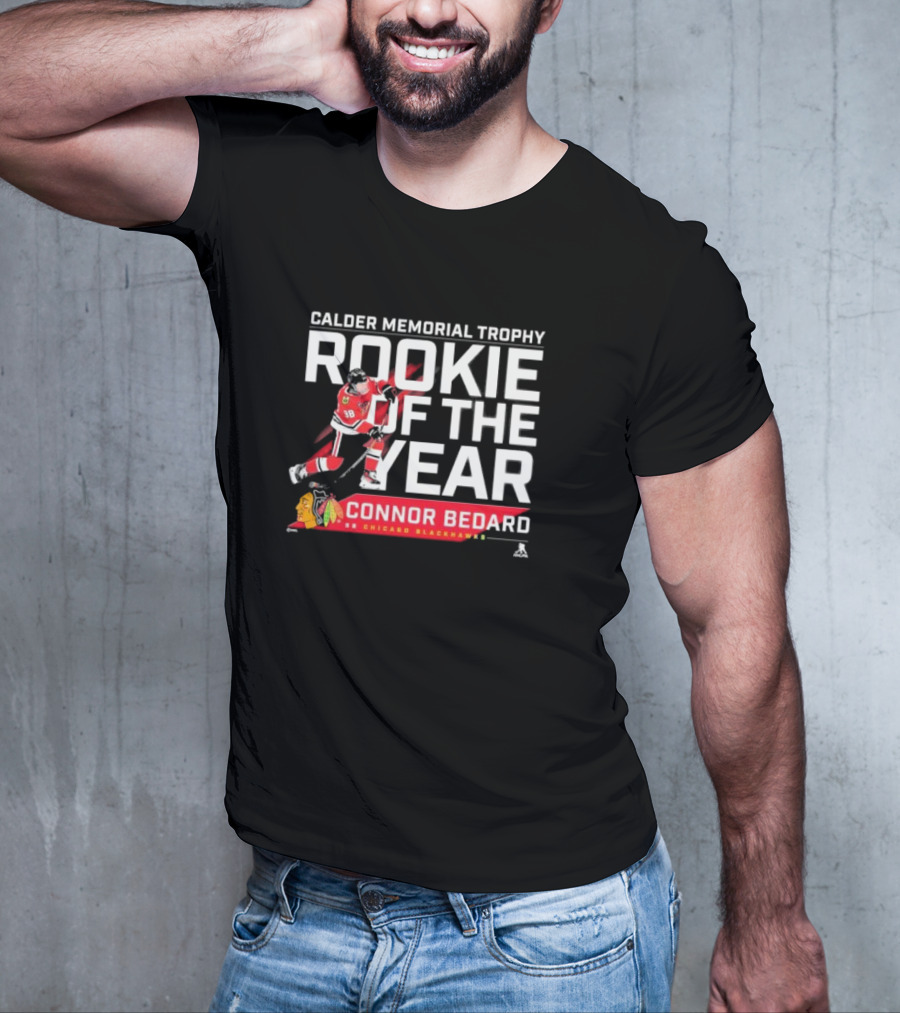 Connor Bedard Calder Memorial Trophy Rookie Of The Year 98 Chicago Blackhawks T-Shirt