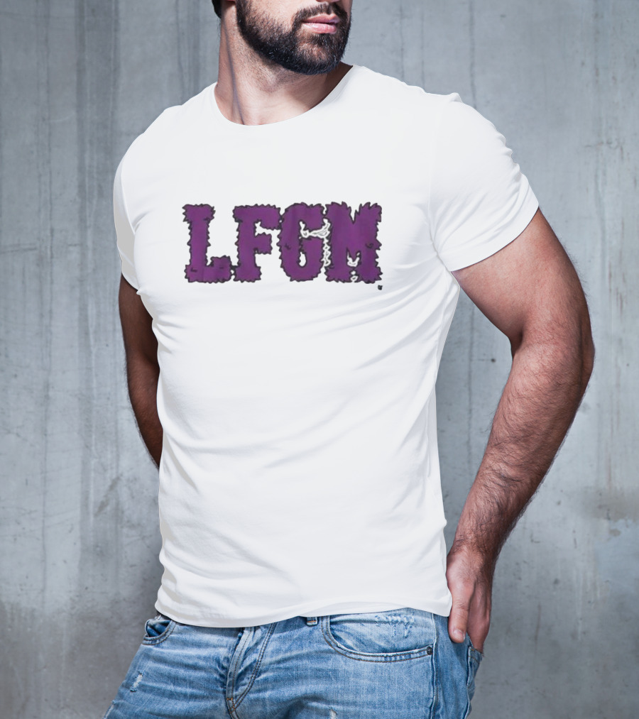 Fuzzy LFGM Purple Text T-Shirt