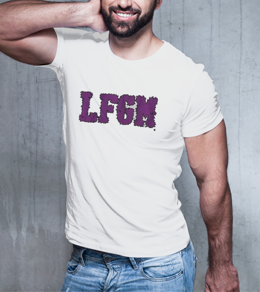 Fuzzy LFGM Purple Text T-Shirt