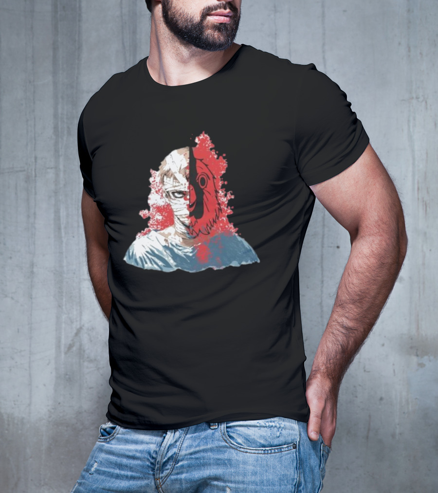 Hospital Jacket Escape Graphic Red Splatter Masked Face T-Shirt