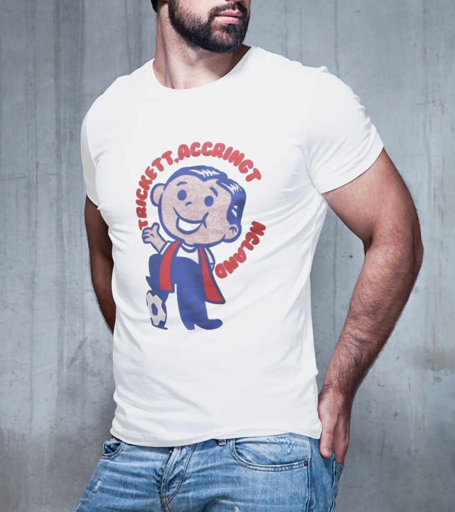 Trickett Accrington England Soccer Boy Cartoon Character T-Shirt