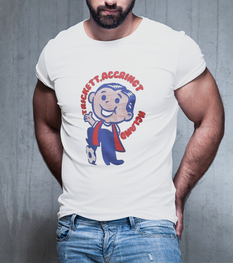 Trickett Accrington England Soccer Boy Cartoon Character T-Shirt