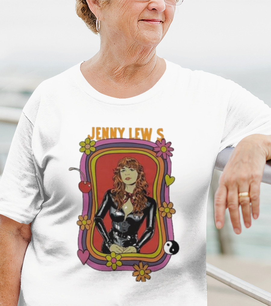 Jenny Lewis Retro Psychedelic Artwork Flowers Yin Yang T-Shirt