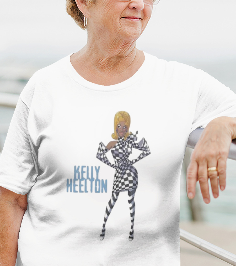 Kelly Heelton Cartoon Collection Checkered T-Shirt