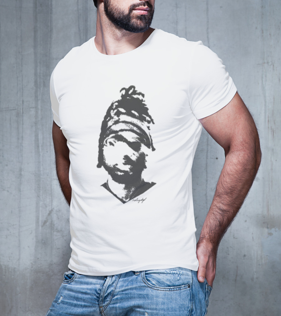 Nobigdyl. Monochrome Silhouette Face T-Shirt
