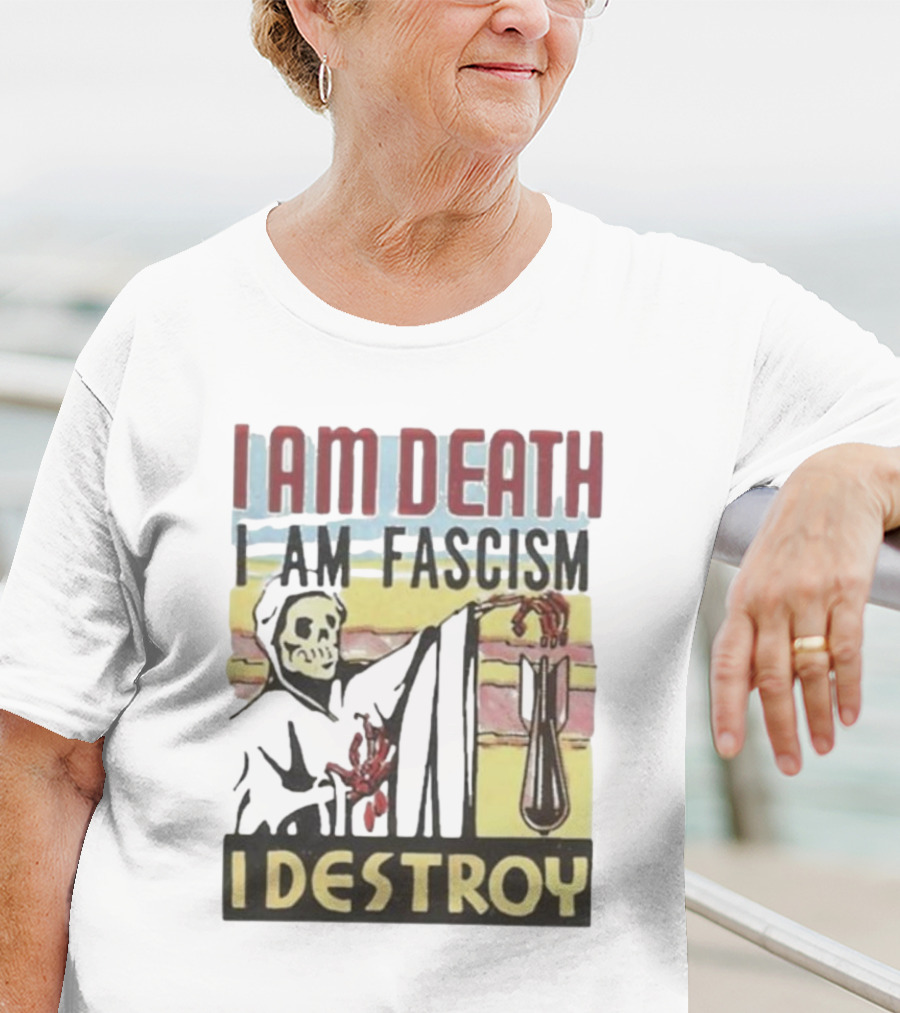 Propagandopolis I Am Death I Am Fascism I Destroy Skeleton Bomb T-Shirt