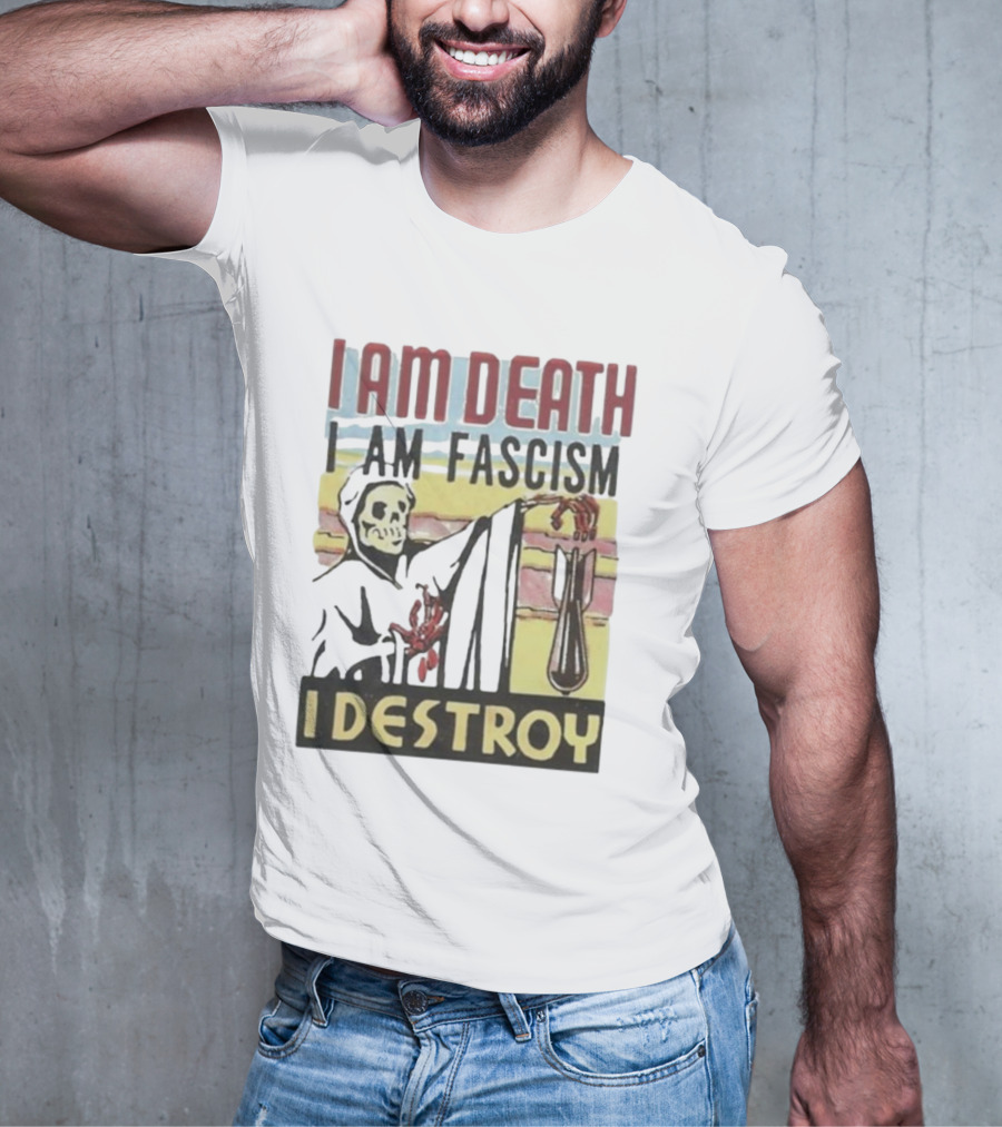 Propagandopolis I Am Death I Am Fascism I Destroy Skeleton Bomb T-Shirt