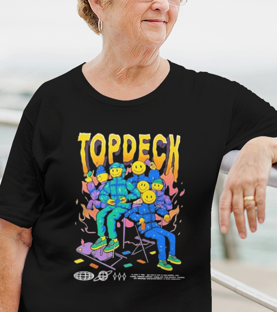 TOPDECK Smiley Squad Vibrant Characters With Musical Vibes T-Shirt