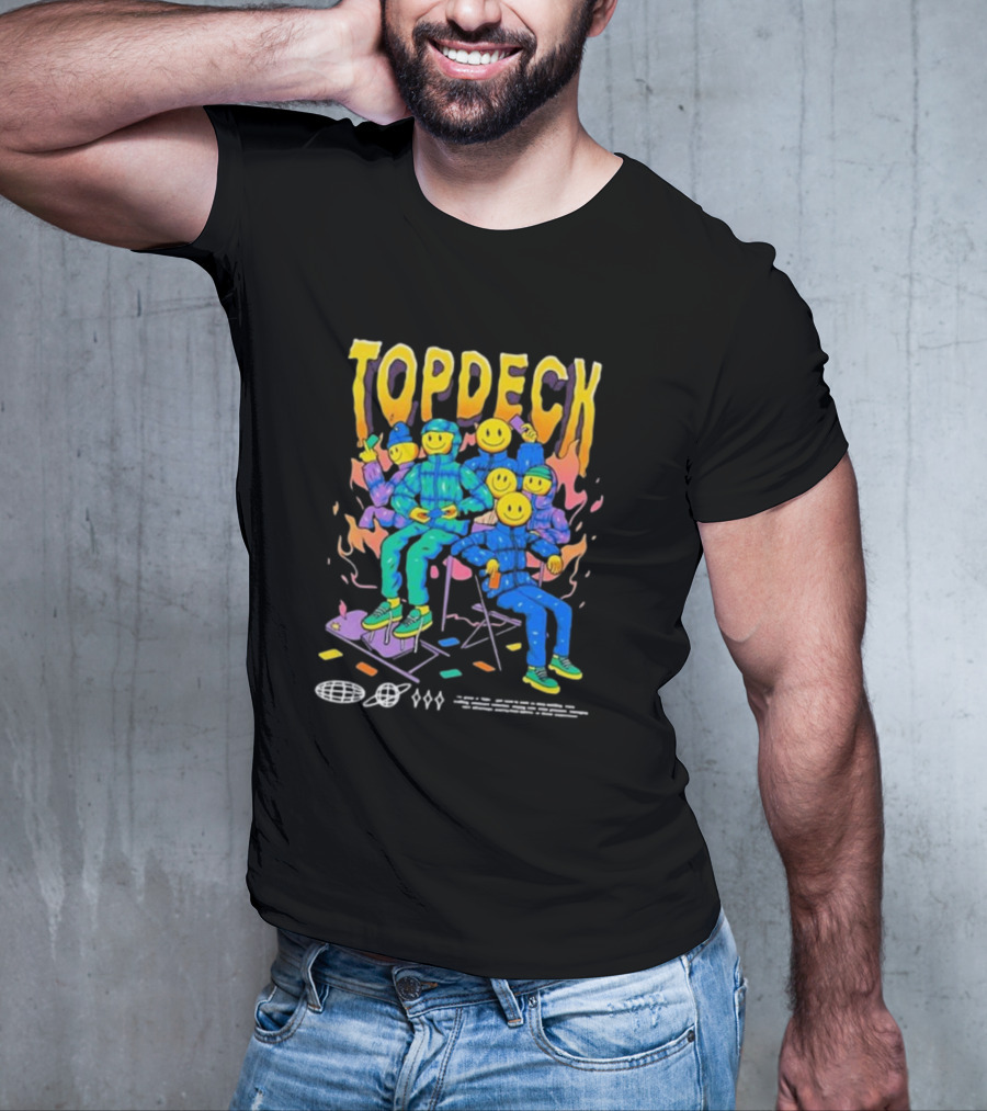 TOPDECK Smiley Squad Vibrant Characters With Musical Vibes T-Shirt