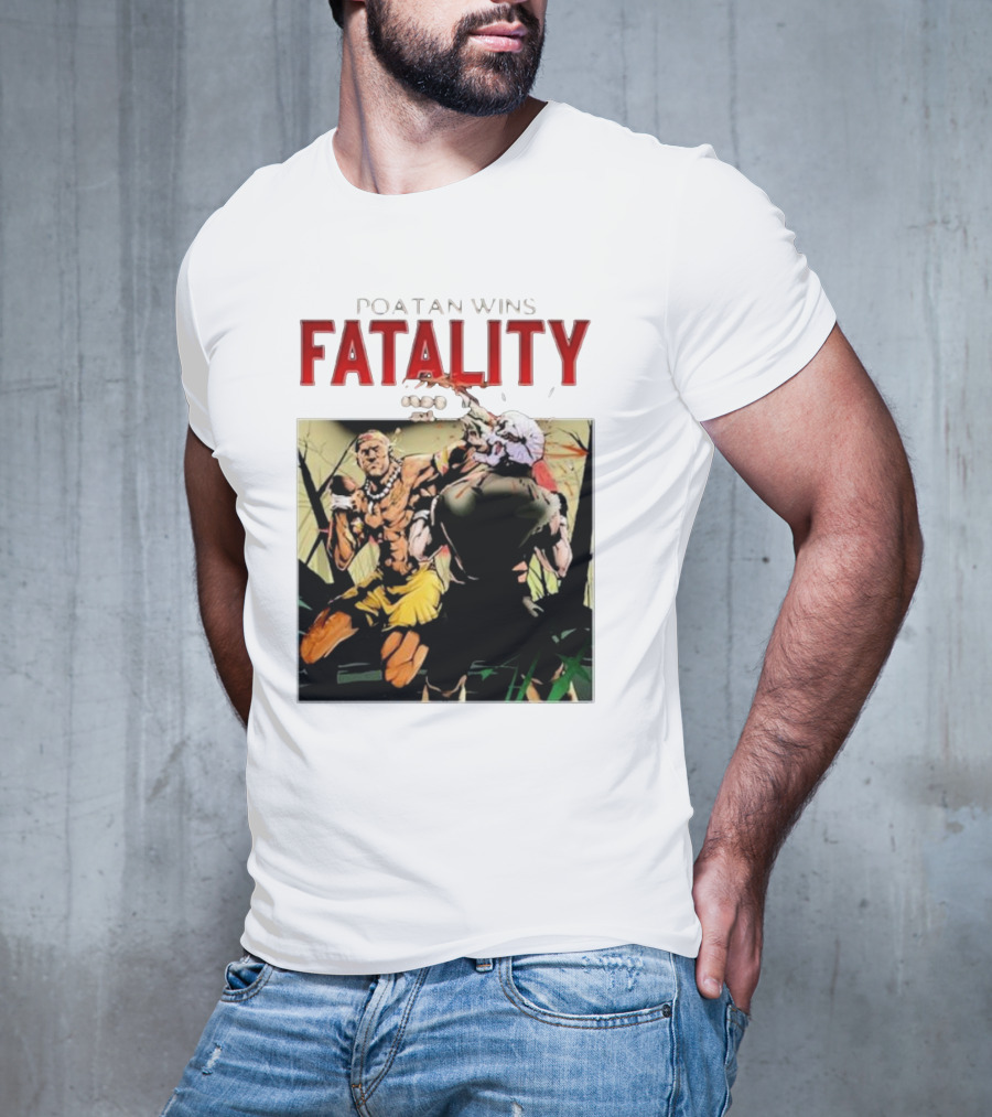 Poatan Wins Fatality Comic Style Fight Scene T-Shirt