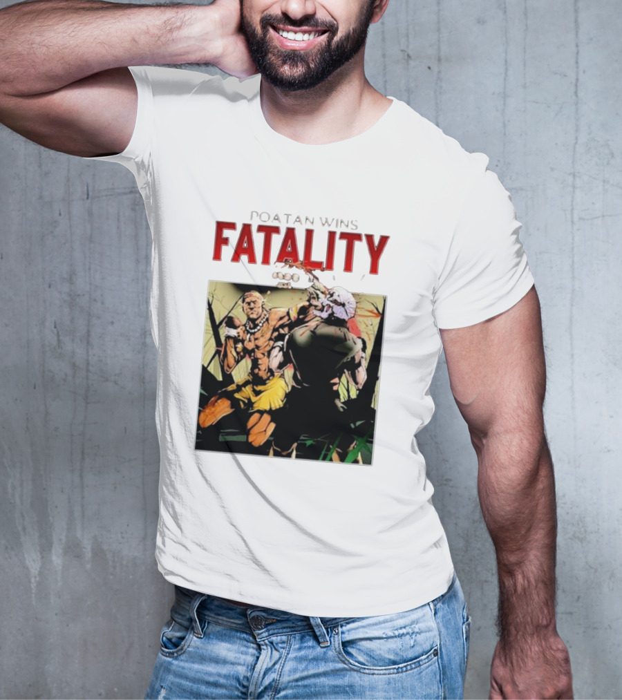 Poatan Wins Fatality Comic Style Fight Scene T-Shirt