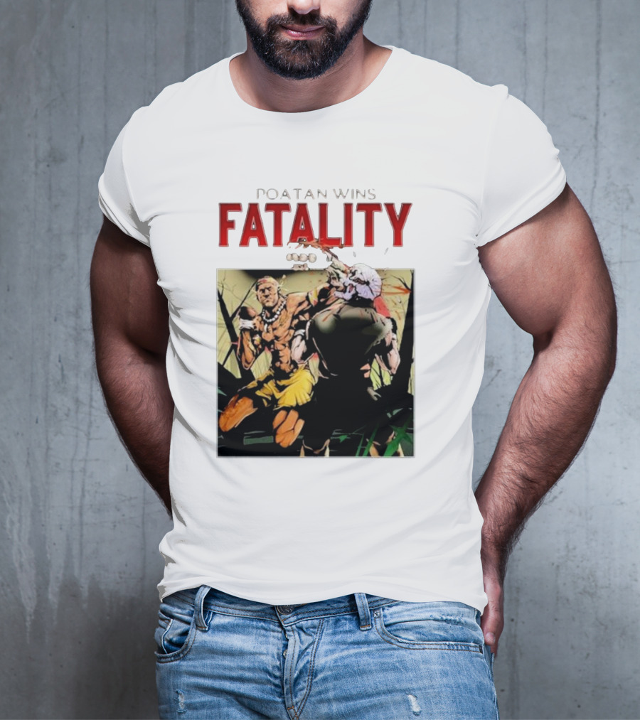 Poatan Wins Fatality Comic Style Fight Scene T-Shirt