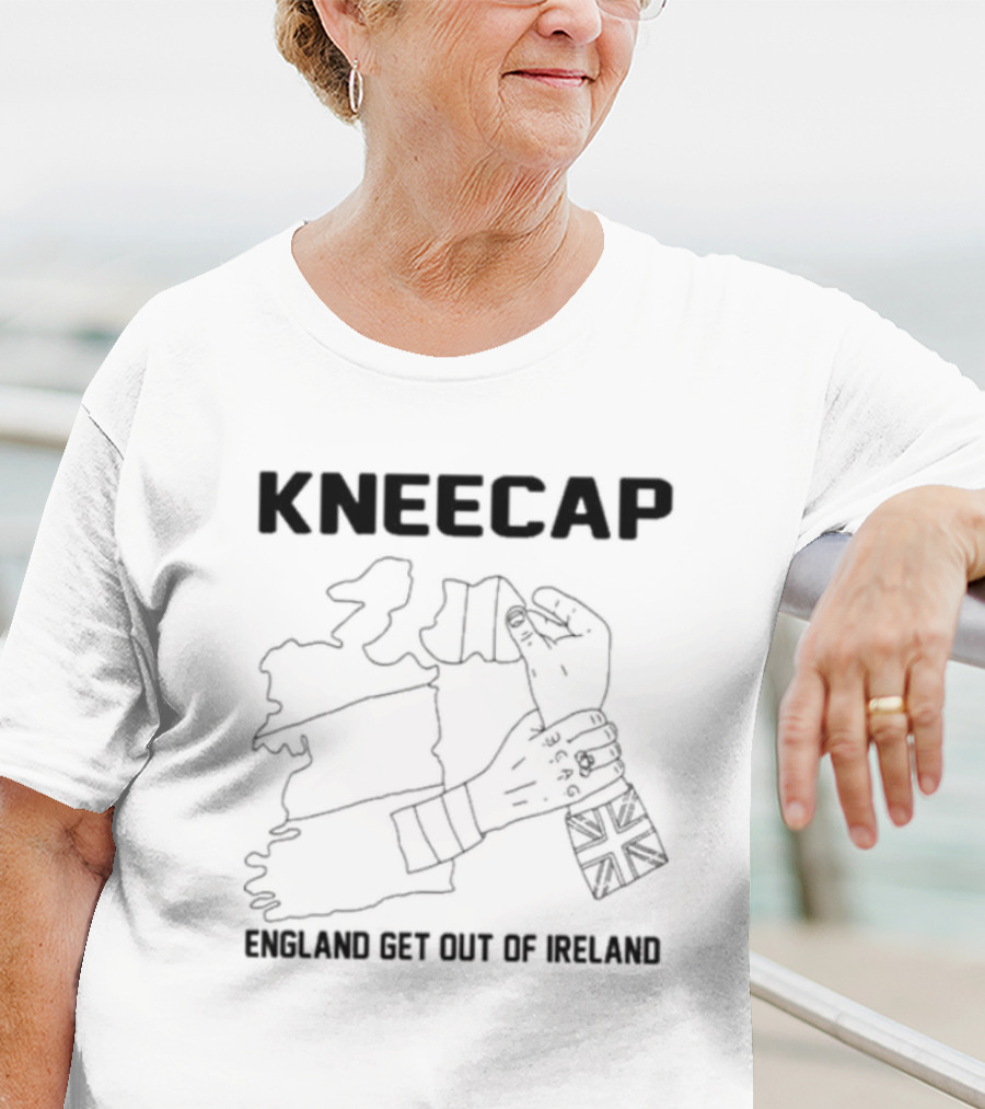 Kneecap England Get Out Of Ireland Map Hand Flag T-Shirt