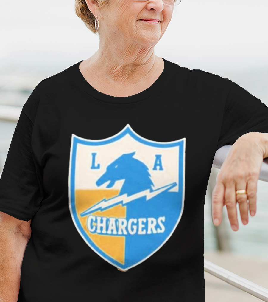 Los Angeles Chargers 1961 Vintage Logo Shield With Horse And Bolt T-Shirt