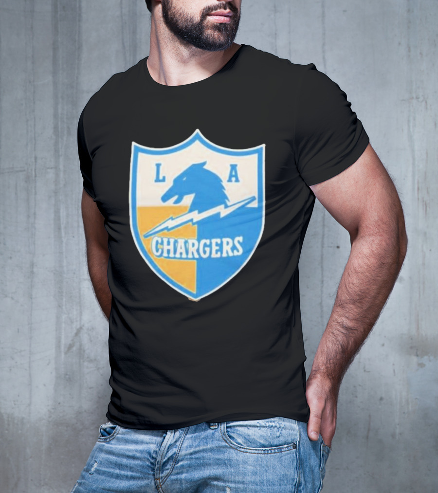 Los Angeles Chargers 1961 Vintage Logo Shield With Horse And Bolt T-Shirt