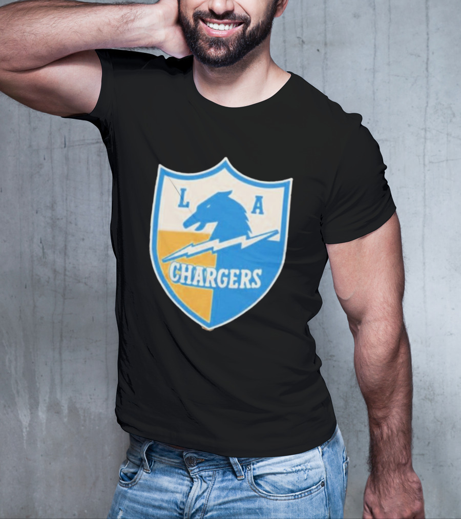Los Angeles Chargers 1961 Vintage Logo Shield With Horse And Bolt T-Shirt