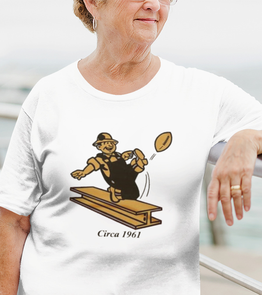 Pittsburgh Steelers Circa 1961 Football Kick Ironworker T-Shirt
