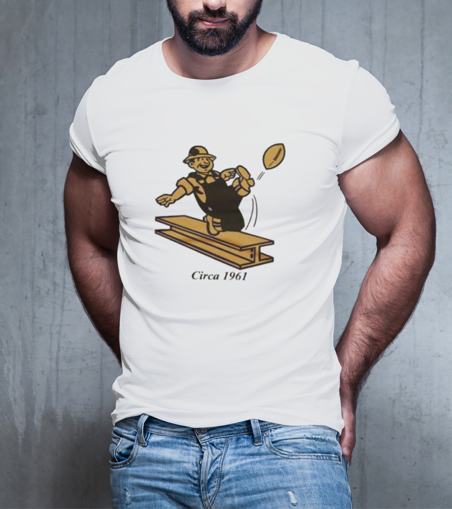 Pittsburgh Steelers Circa 1961 Football Kick Ironworker T-Shirt